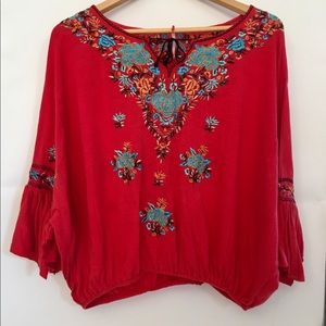 Free People Red Siren Song Top